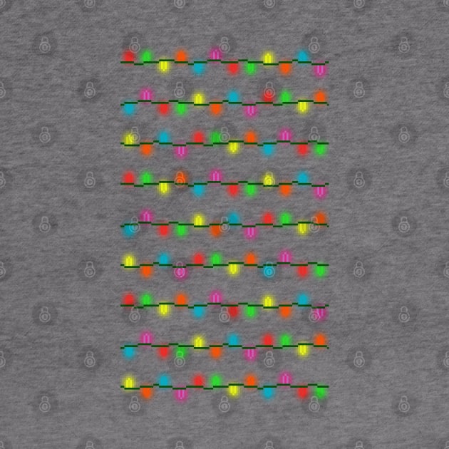 String of Pixel Glowing Christmas Lights Pattern (White) by gkillerb